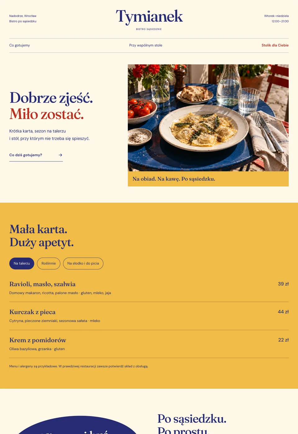 Podgląd rzeczywistej strony koncepcyjnej Tymianek